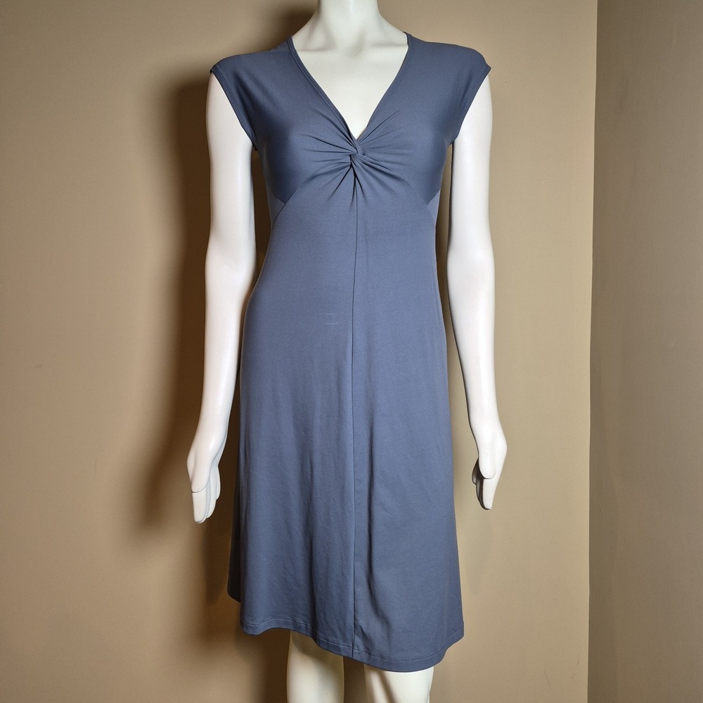 Patagonia Women Gray Kamala Twist V-Neck Cap Sleeve A-Line Dress Small 58729SP11